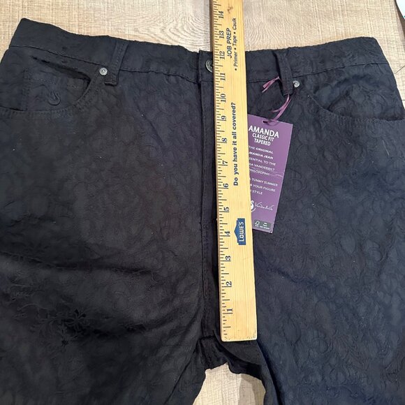 GLORIA VANDERBILT WOMENS NEW LACE BLACK PANTS SIZE 16 AMANDA - Picture 4 of 13